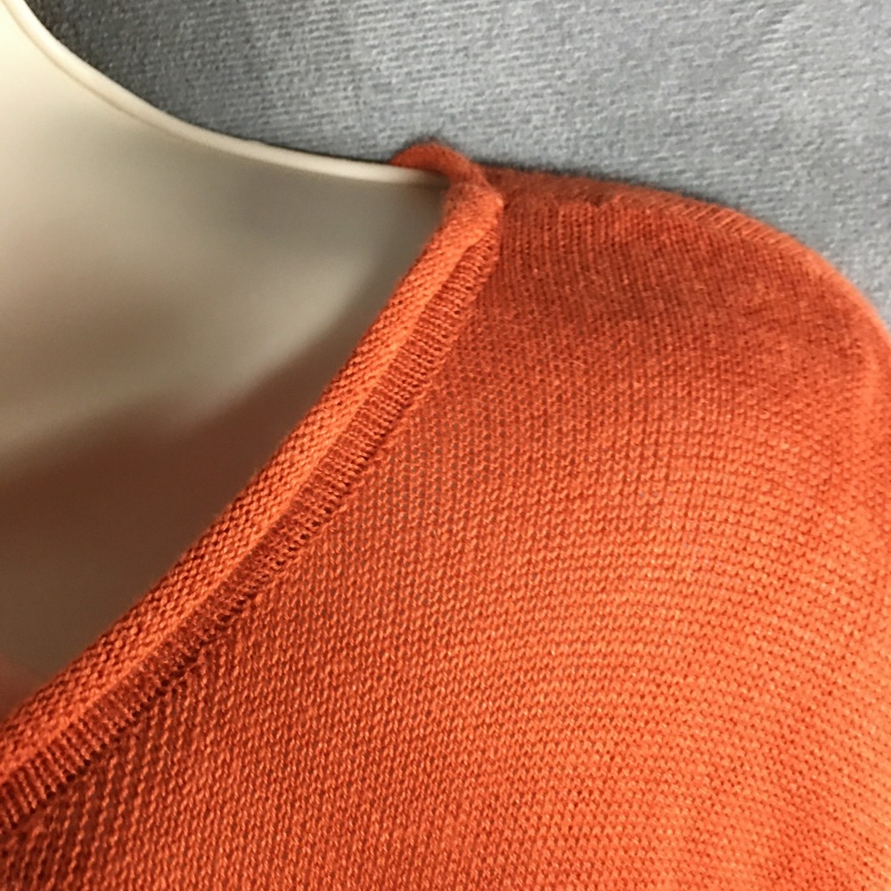 NEW Max Studio Linen Blend Knit Tunic Top Sz L Orange Short Sleeve Lagenlook - Picture 14 of 15